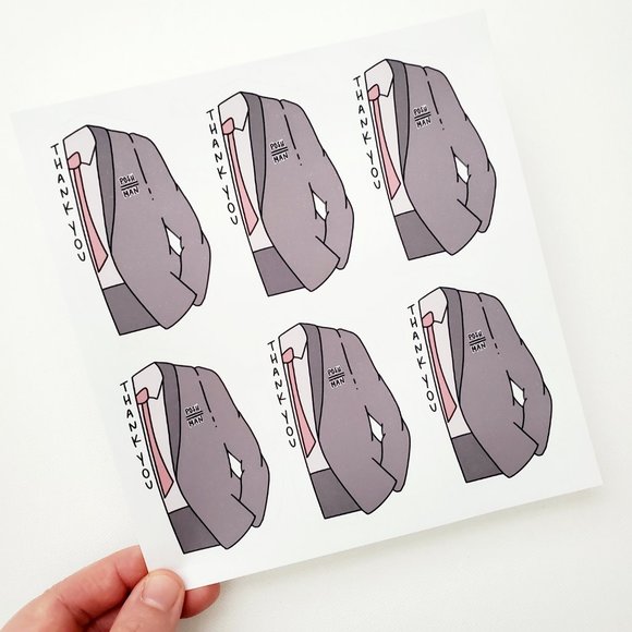 LB075 Custom Poshmark Sticker Sheets Mens Suit Thank You Posh Mens [Price Firm] - Picture 4 of 8